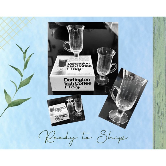 Dartington Irish Coffee Glass Mugs - Set of 2 - Picture 4 of 7